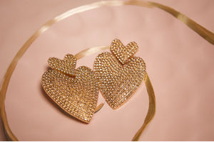 Gold Rhinestone Hearts